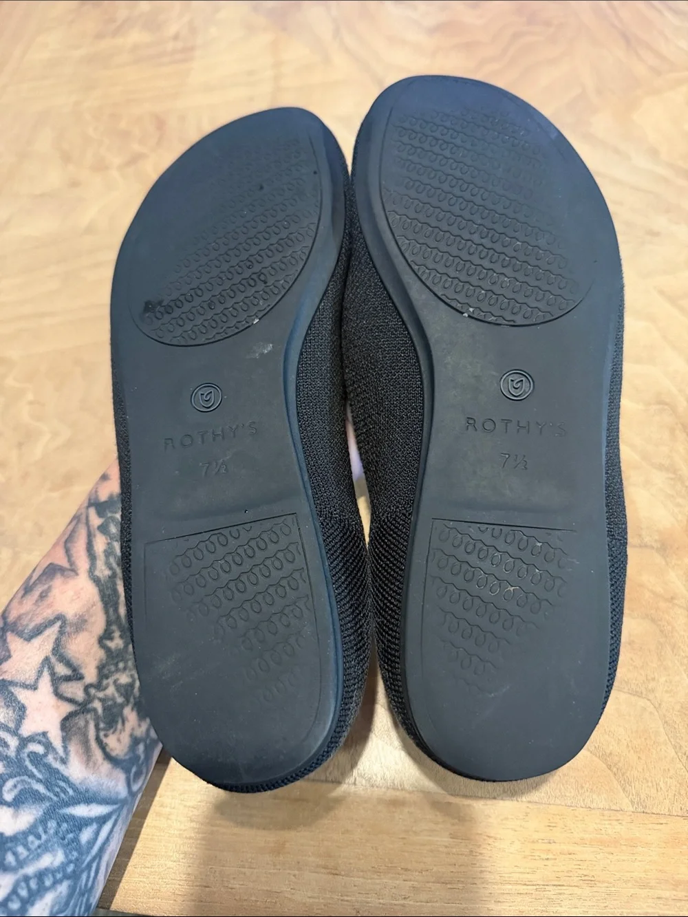Rothy’s Round Toe Flats Black Size 7.5